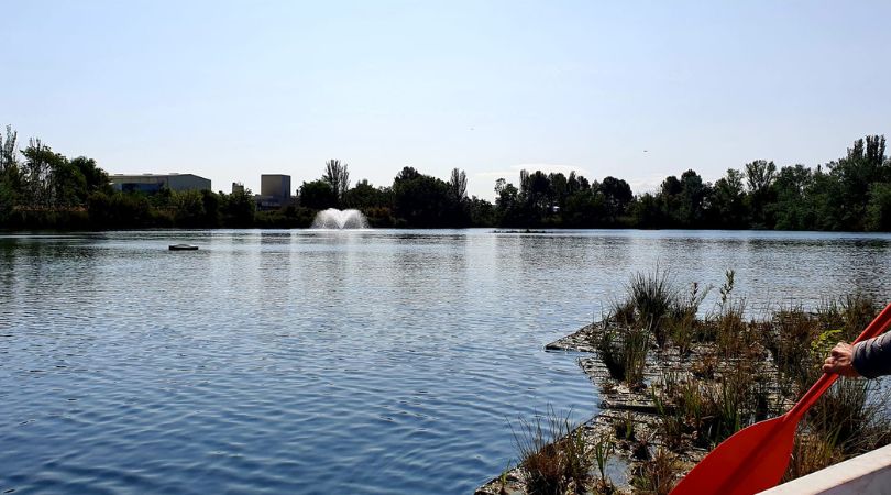 Revisión de las islas flotantes y los aireadores de la laguna