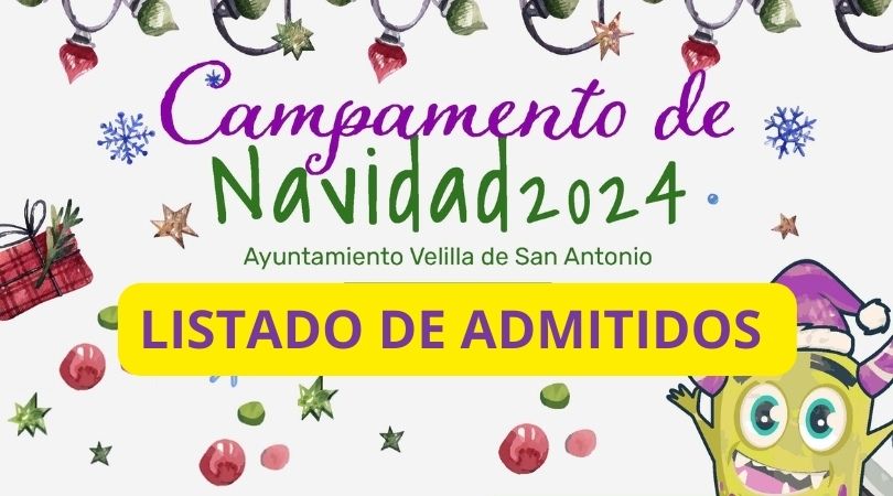Listado de admitidos campamentos urbanos Navidad 2024-25