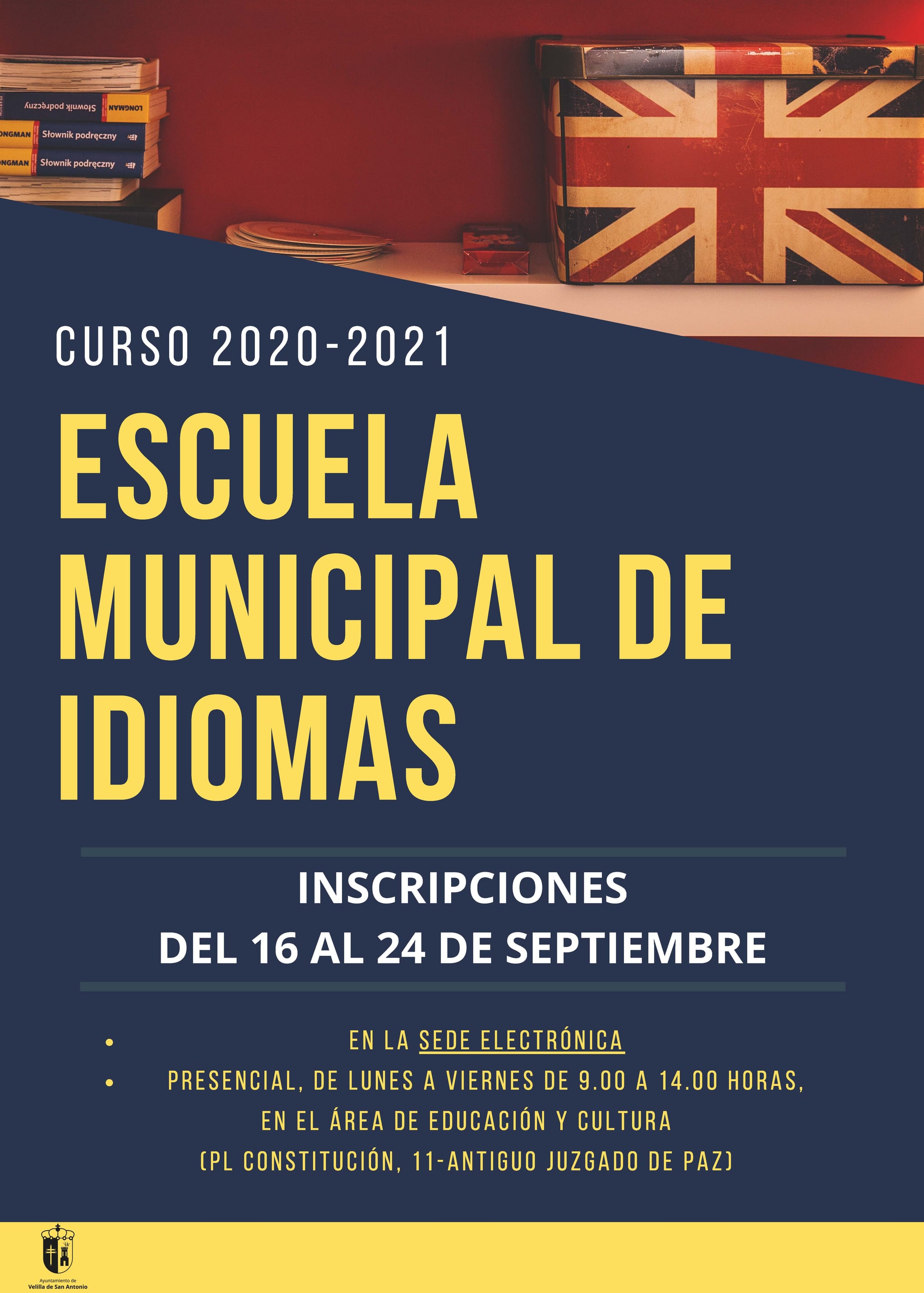 CARTEL ESCUELA IDIOMAS 202021 INSCRIPCIONES Ayuntamiento de Velilla