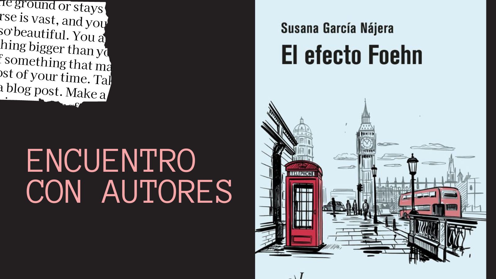 Presentación literaria. "El efecto Foehn” Presentación literaria. "El efecto Foehn”