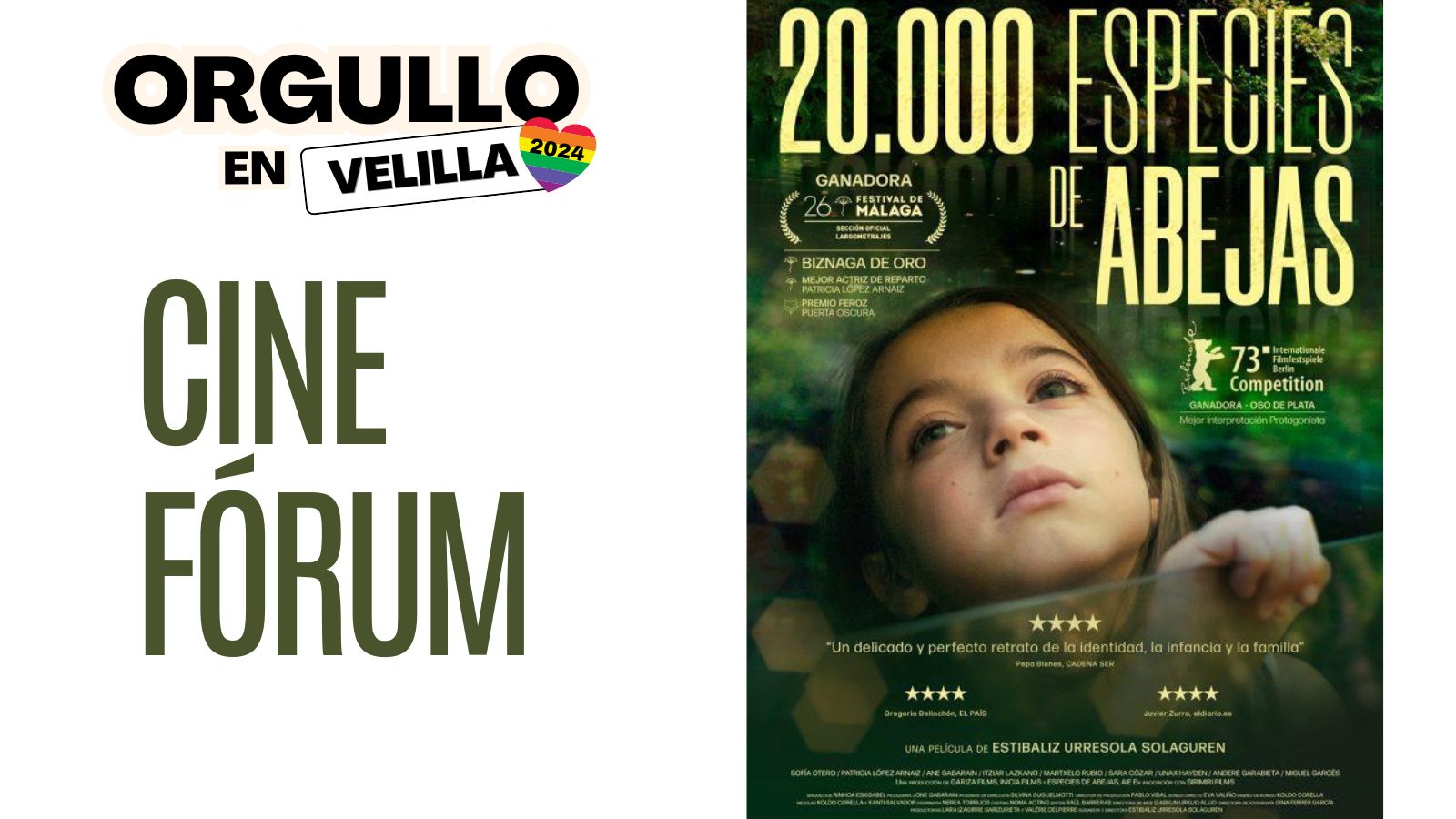 Velilla ORGULLOsa - Cine Fórum - 20.000 especies de abejas Velilla ORGULLOsa - Cine Fórum - 20.000 especies de abejas