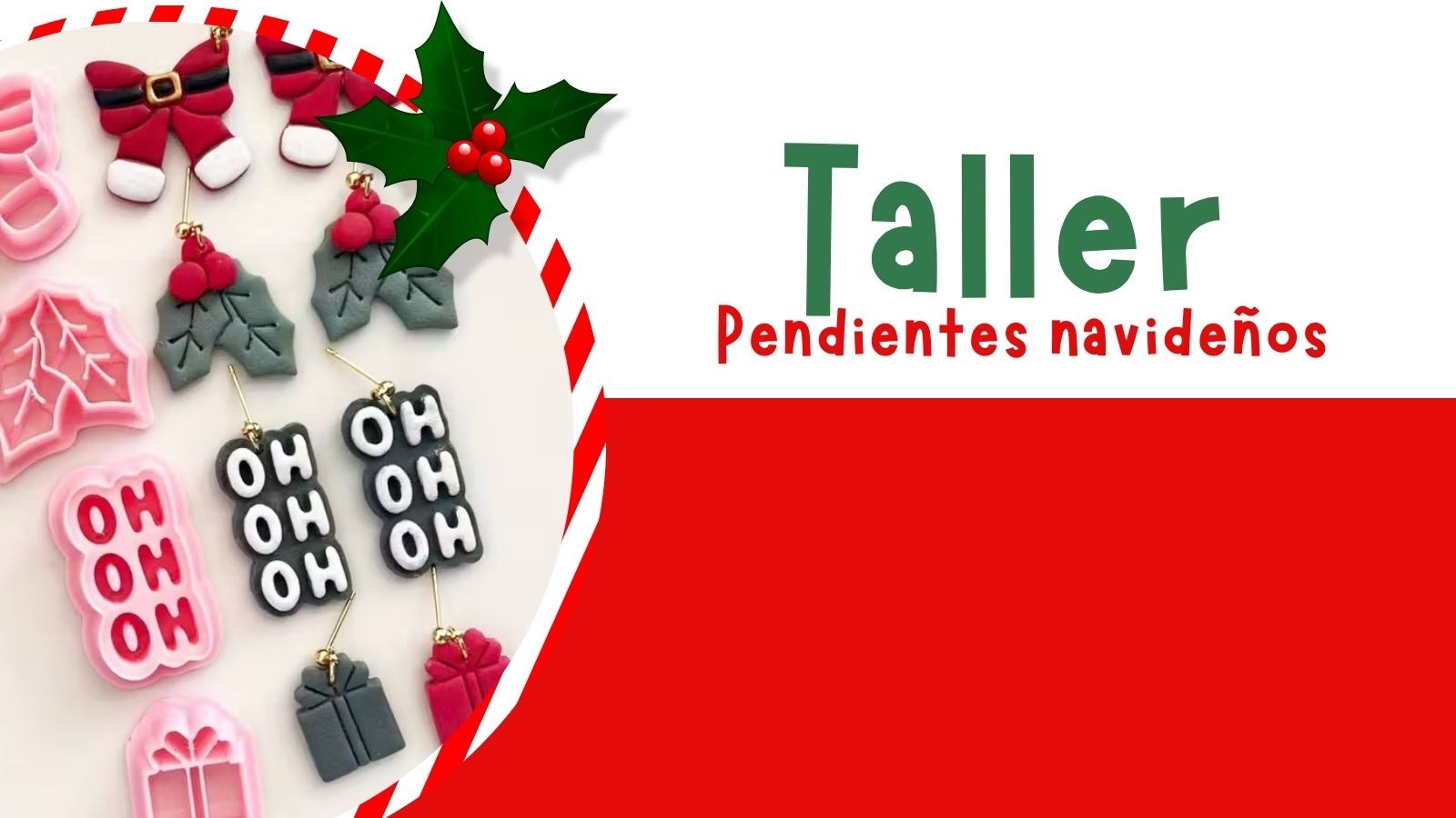 Taller de artesanía pendientes navideños