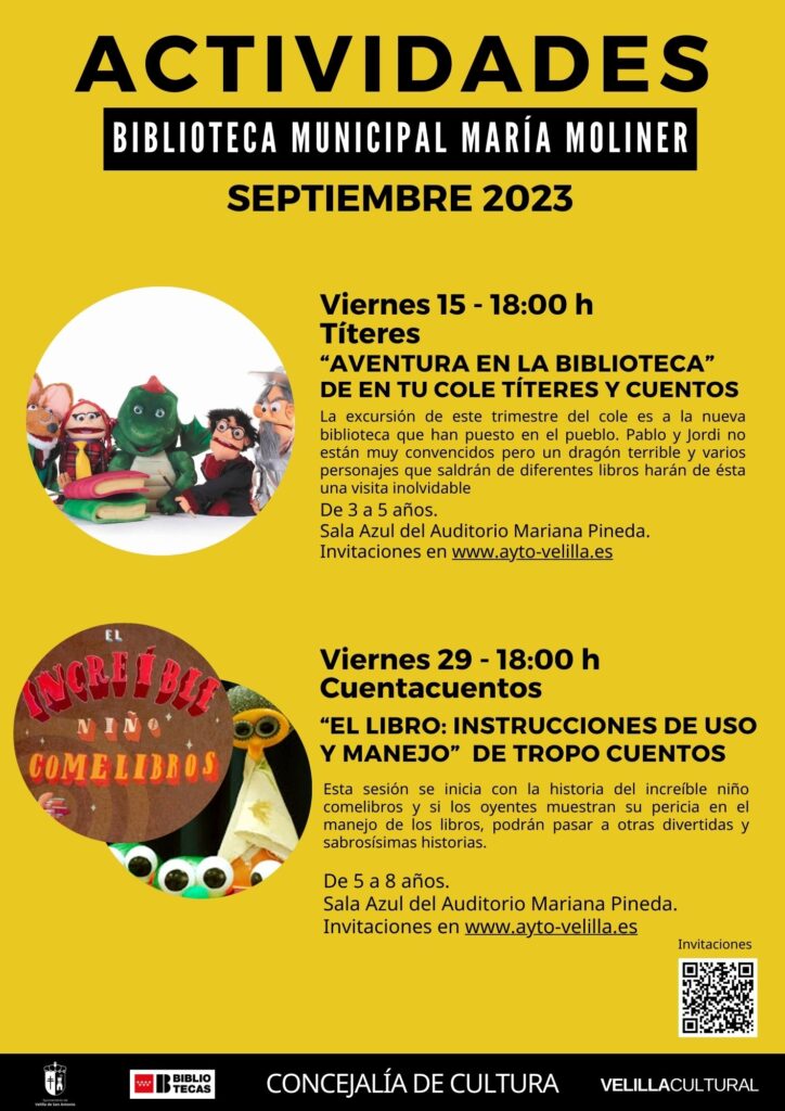 actividades biblioteca septiembre 2023