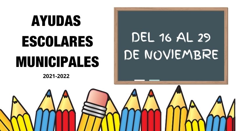 Ayudas escolares municipales, presentación de solicitudes del 16 al 29 de noviembre