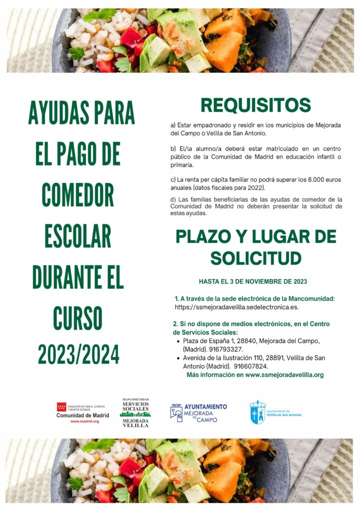 ayudas para el comedor escolar 2023