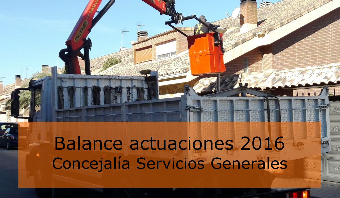 La Concejalía de Servicios Generales hace balance de las actuaciones llevadas a cabo en el 2016