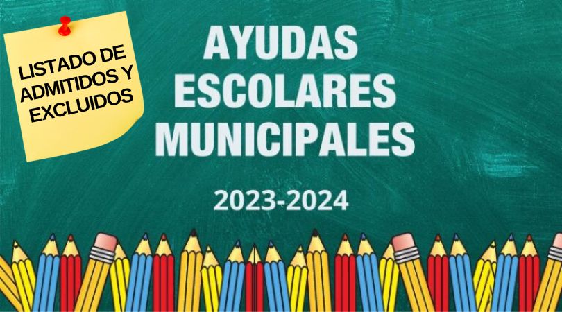 Listados provisionales de admitidos y excluidos de las Ayudas Escolares Municipales curso 2023-24