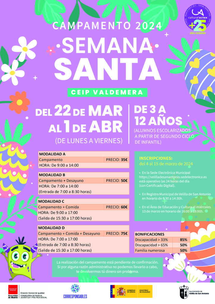 cartel campamento semana santa 2024