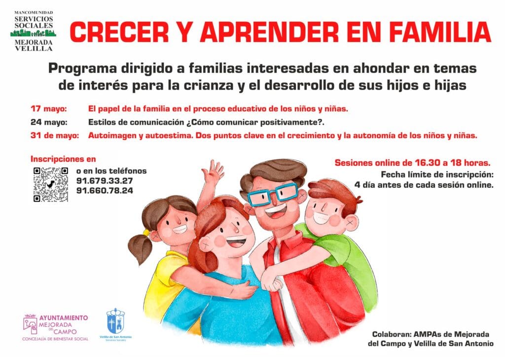 cartel crecer y aprender en familia