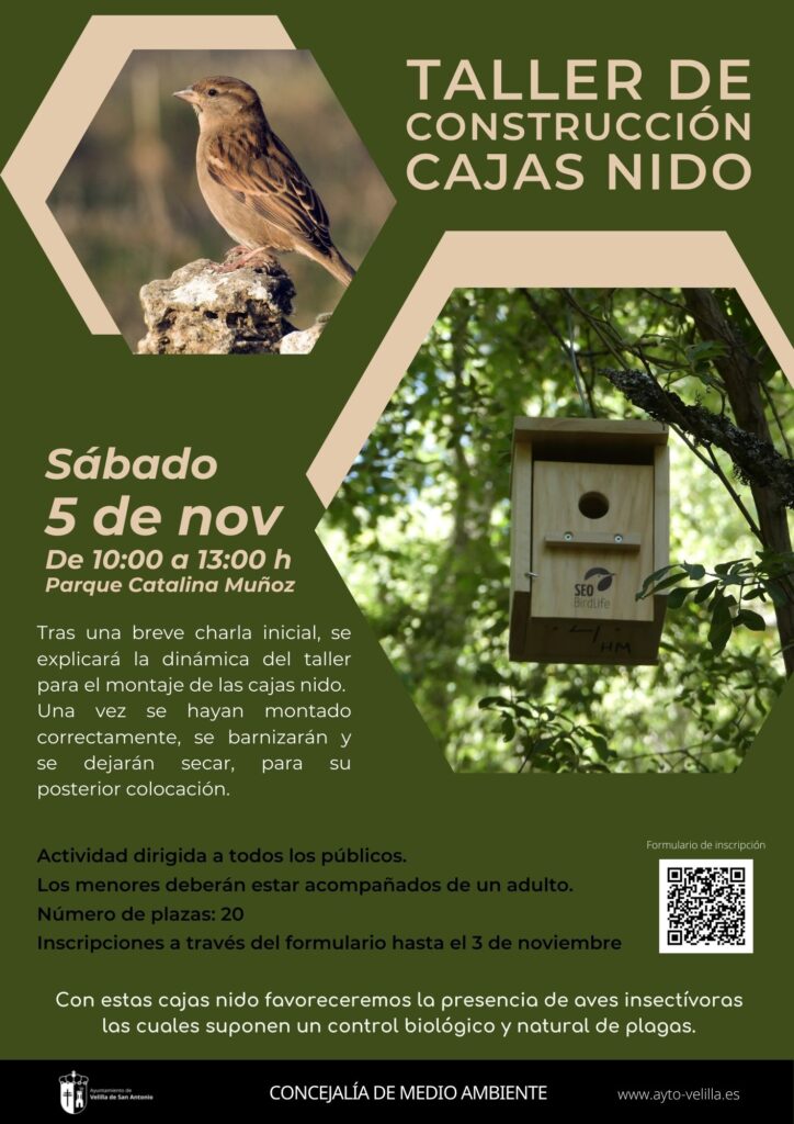 cartel taller cajas nido