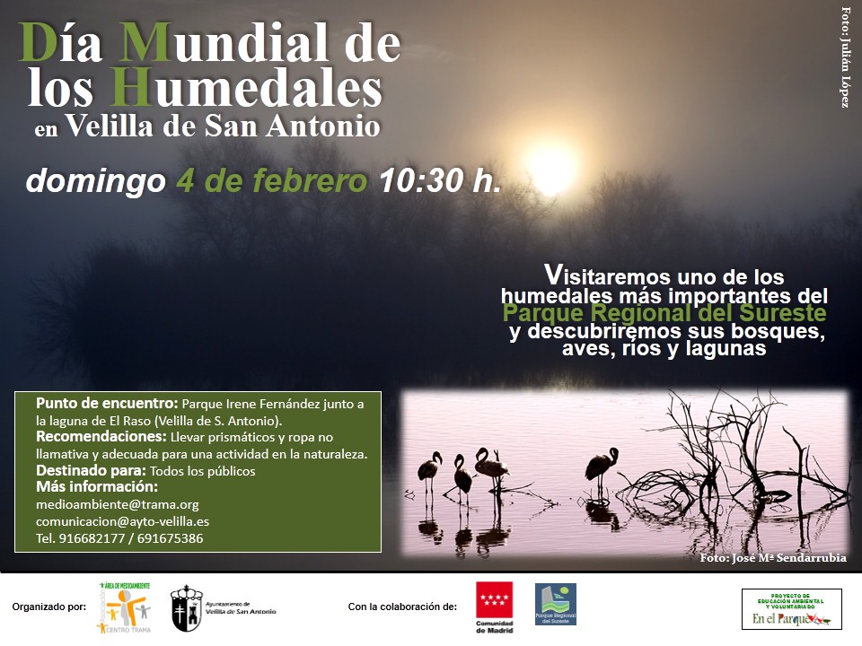 El 4 de febrero celebraremos el Día Mundial de los Humedales en Velilla