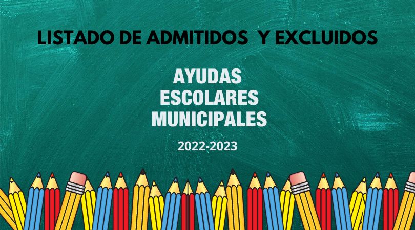 Publicados los listados de admitidos y excluidos de las Ayudas Escolares Municipales curso 2022-23