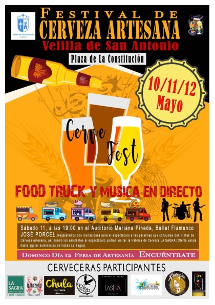 I Festival de Cerveza Artesana Velilla de San Antonio (10, 11 y 12 de mayo) I Festival de Cerveza Artesana Velilla de San Antonio (10, 11 y 12 de mayo)