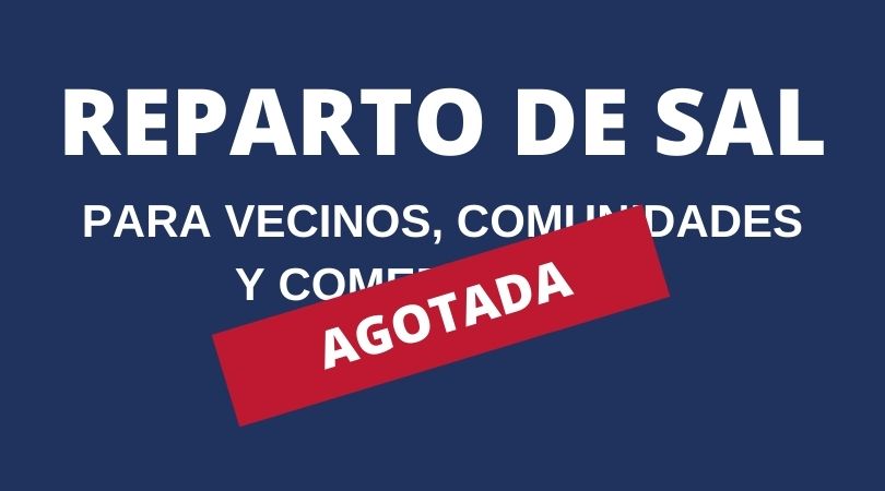 Agotadas las 20 toneladas de sal previstas para repartir entre los vecinos